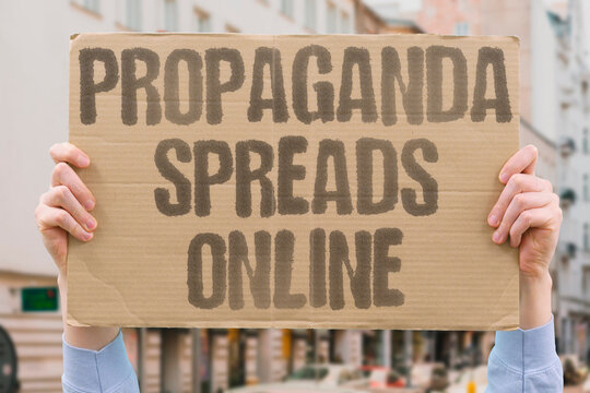 "Propaganda spreads online" Disinformation campaigns dominate social media platforms. MEDIA. DISINFORMATION. PROPAGANDA. DIGITAL. INFLUENCE.