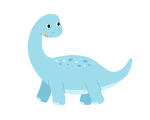 Cute cartoon dinosaur for kids. Adorable dino character for nursery decor, children vector isolated illustration © Elena