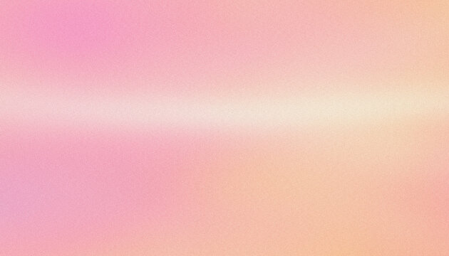 Abstract gradient background panoramic style with soft glowing powdery pink, tender peach, light apricot and pearlescent white color blend and grainy texture