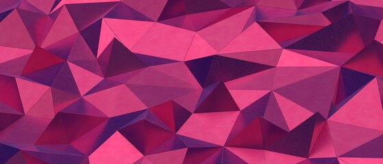 Fototapeta premium Abstract pink and purple low poly geometric pattern with a subtle metallic sheen