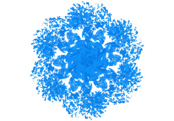 Fototapeta premium blue snowflake on white background