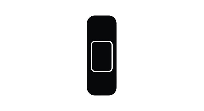 Adhesive bandage with central pad black silhouette