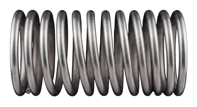 Metal Coil Spring Isolated on Transparent Background