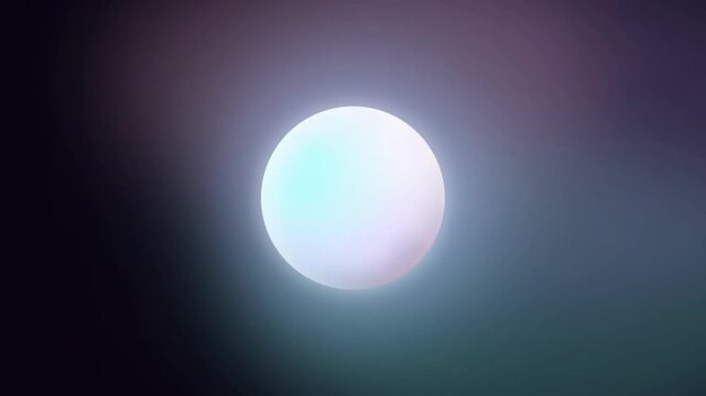 Iridescent glowing orb pulsating softly, seamless loop abstract background