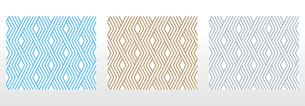 Set of abstract geometric patterns. Seamless vector backgrounds. Colored ornaments Graphic modern patterns Simple lattice graphic design