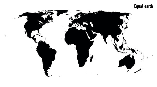 World map vector globe template - equal earth 