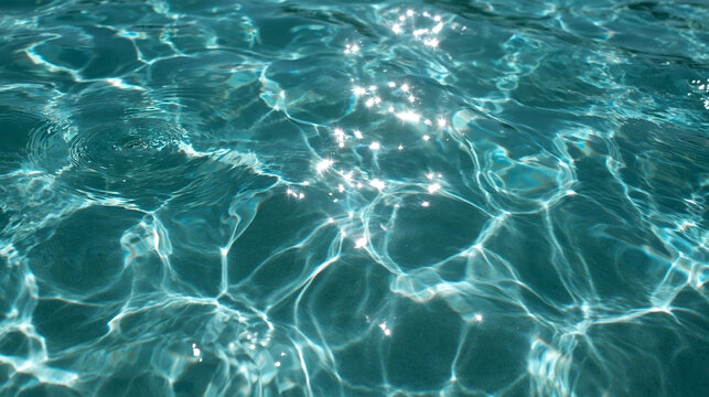 Sunlight Reflecting on Rippling Blue Water Surface