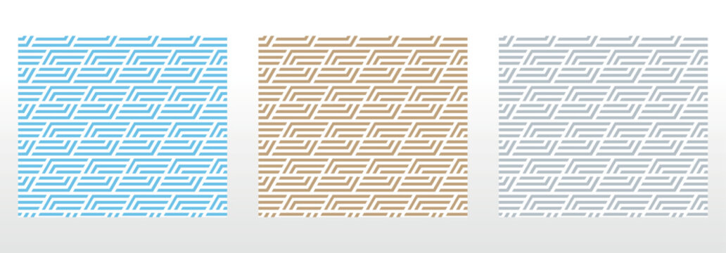 Set of abstract geometric patterns. Seamless vector backgrounds. Colored ornaments Graphic modern patterns Simple lattice graphic design