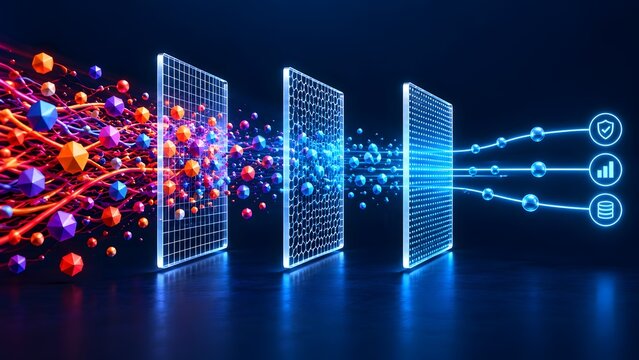 Data processing and filtering through layers