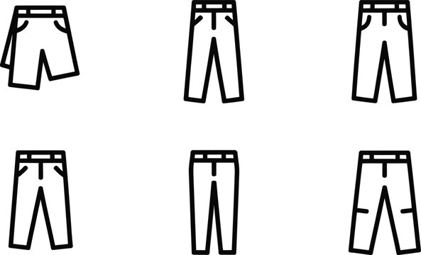 Trousers and pants clothing collection vector illustration