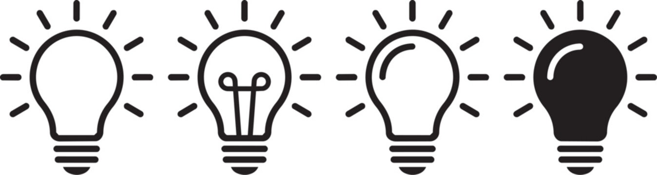 Four light bulb icons