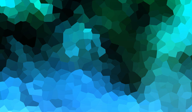 Abstract blue and green crystal mosaic background with geometric polygon texture pattern.