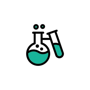 Green chemistry flask and test tube icon