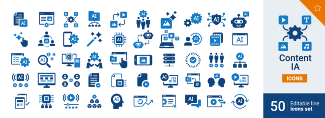Fotobehang Sportwinkel Content Basic icons Pixel perfect. IA, text, tools, control,...    © Francois Eichinger