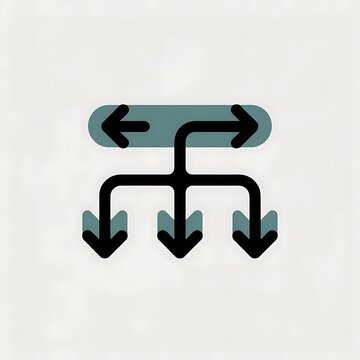 Black arrow icons showing multiple directions and paths