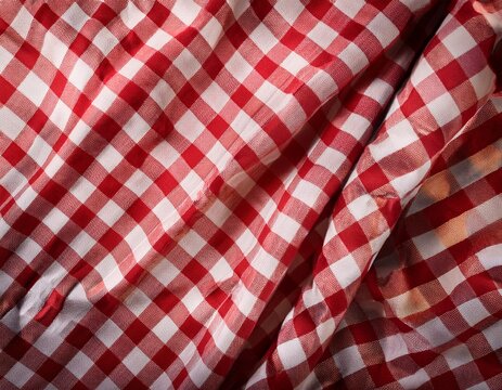 red checkered pattern tablecloth
