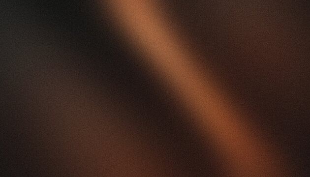 Abstract gradient background panoramic dark style with diagonal warm bronze and burnt copper light beam and fine film grain texture