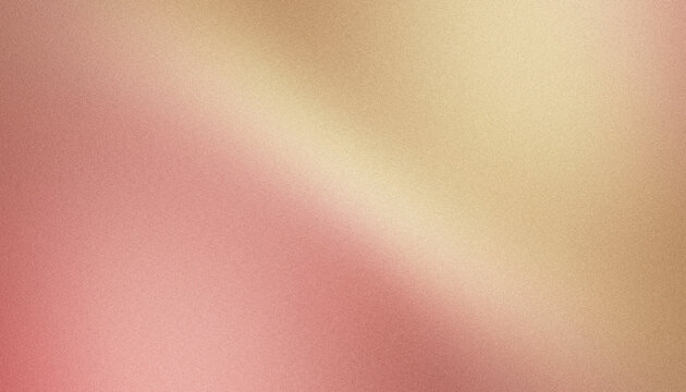 Abstract gradient background panoramic style with warm champagne gold, delicate powdery pink and rose bronze wave blend and grainy texture