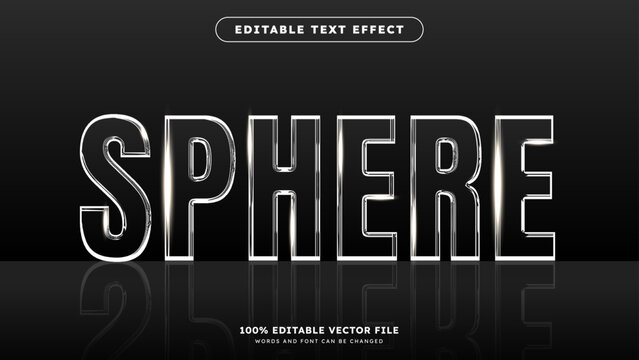 Glossy White Glass 3D Vector Text Effect Fully Editable Text Effect Style