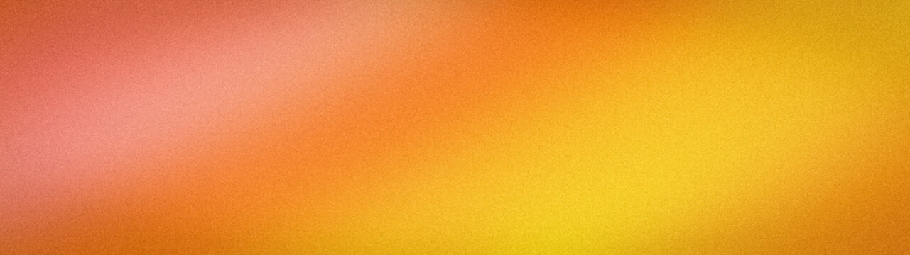 Abstract orange yellow gradient background wide format grainy texture wallpaper for tech banner template