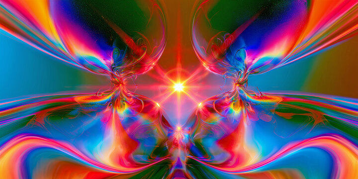 The Spheres That Merge In Prismatic Motion As Light Bends Through Color And Transparent Abstract Glow, ai generated.