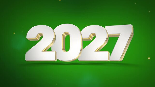 3D 2027 numbers with gold trim