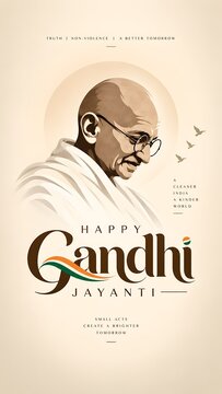 Gandhi Jayanti Social Media Post Instagram Story and Banner Design for Indian Independence Celebration