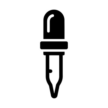 Medical glass dropper tool silhouette vector icon graphic with silhouette laboratory medicine