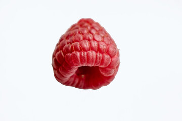 Fresh ripe raspberry close-up on white background. Isolate © Наталья Бабак