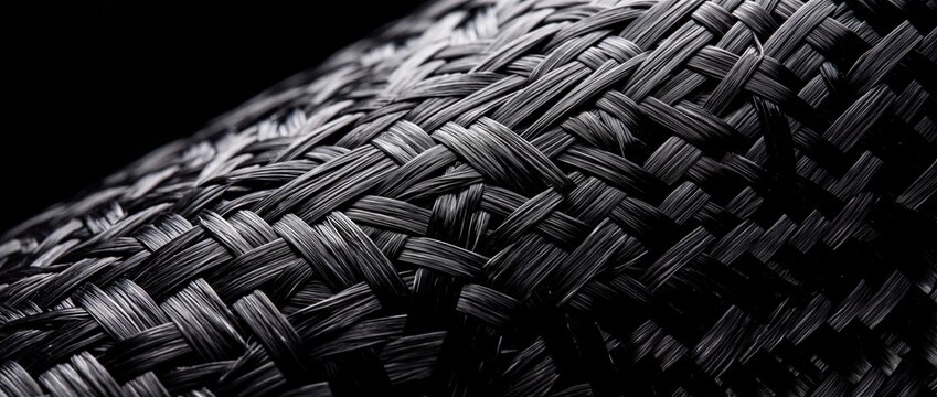 Carbon fiber weave fabric texture with black high tech composite pattern materials showing diagonal modern structure suitable for luxury automotive aerospace designs.