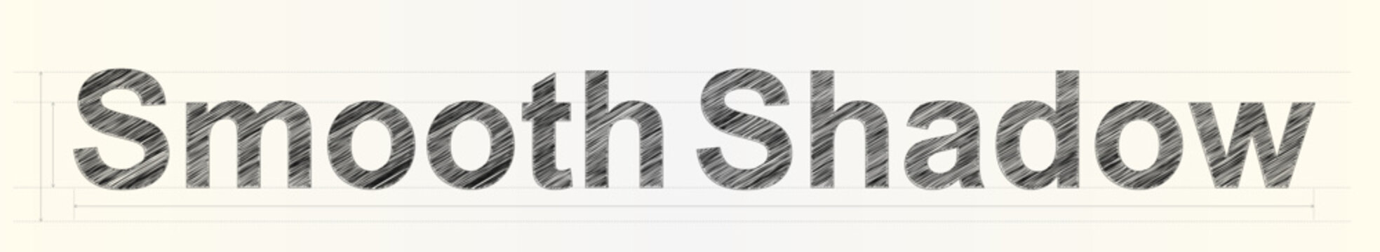 Creative text design featuring the words Smooth Shadow with artistic hand drawn scribbled fill effect