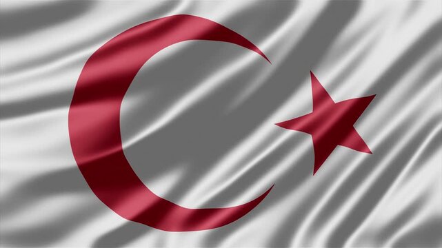 Turkey flag waving gracefully in the wind creating a beautiful high quality realistic digital motion background video footage animation