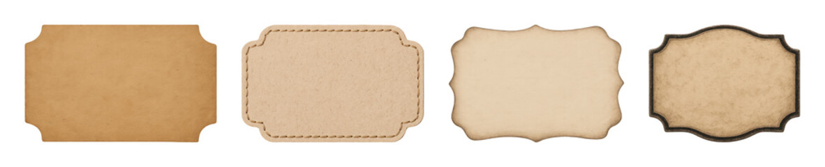 Naklejka premium PNG Vintage label templates collection on transparent background