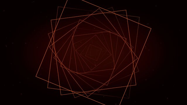 Abstract Copper Geometric Squares, Overlapping Rotated Line Pattern on Dark Background
