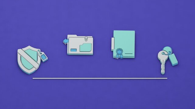 Estate probate, indemnity for loss, subrogation recovery and trustee covenants form a coordinated legal framework, presented together as a complete set. Flat 3D style.