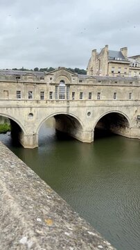Georgian Bridge Facade Above the River Vertical