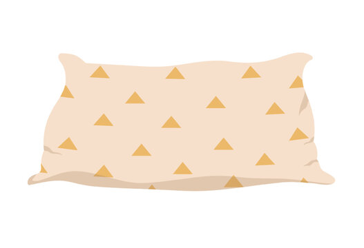 Sleeping comfy pillow. Orthopedic cushion, decorative bedroom cushion vector illustration
