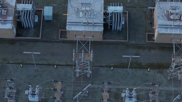 Croydon, Australia - 02 September 2026: Aerial view of the Croydon Zone Substation featuring electrical transformers, power lines, and industrial infrastructure.