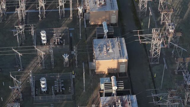 Croydon, Australia - 02 September 2026: Aerial view of the Croydon Zone Substation featuring electrical transformers, power lines, and industrial infrastructure.
