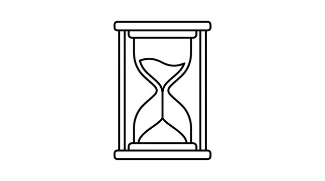 Minimalist hourglass icon for time management