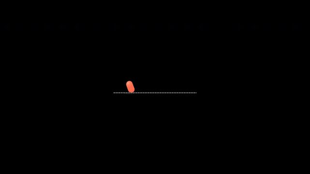 A dynamic bouncy loading animation featuring a ball with rhythmic energy modulation, squash and stretch mechanics, motion blur trail, and dynamic contact shadow with transparent background.