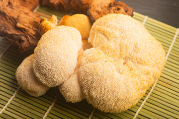 Fresh Lion's Mane Mushroom.  Hericium erinaceus © joanna wnuk