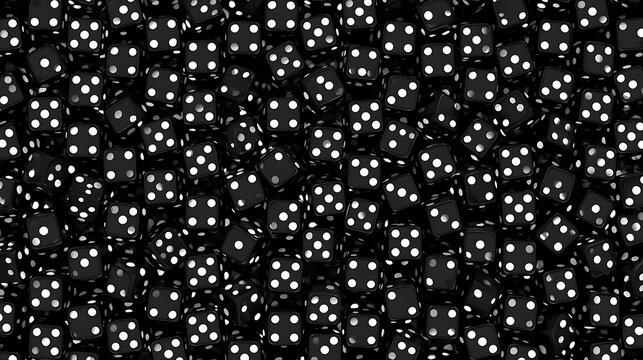 Monochrome Dice Overload: Abstract Pattern of Luck and Risk