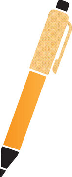 Orange mechanical pen graphic icon with textured grip office supplies writing tool stationery ico