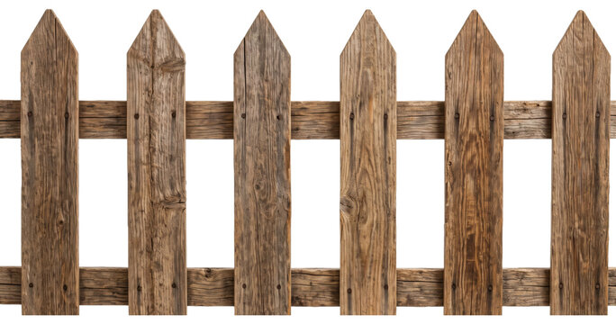 Seamless wooden picket fence background. Brown wood plank barrier for farm, park, backyard, frontward, garden, country field, palisade. Repeated rustic enclosure border png