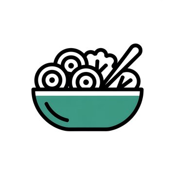 Fresh vegetable salad bowl icon