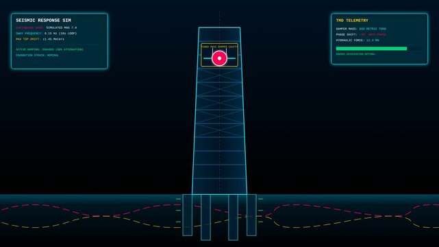 Digital Seismic Response Simulation of a Skyscraper Structural Damper System with Data Telemetry