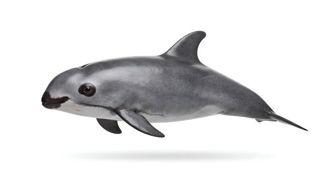 Isolated of a vaquita porpoise on white background.