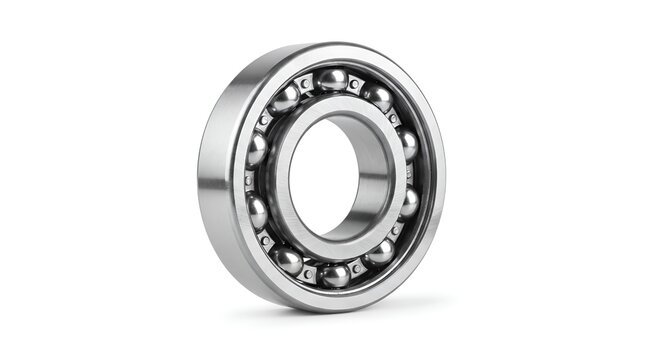 Shiny Metal Ball Bearing Isolated on White Background.