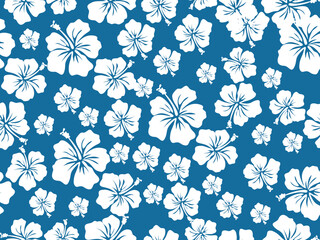 Hand drawn tropical Hawaiian floral vector seamless pattern. Summer jungle foliage background for swimwear, print design, and home decor. © Anusorn